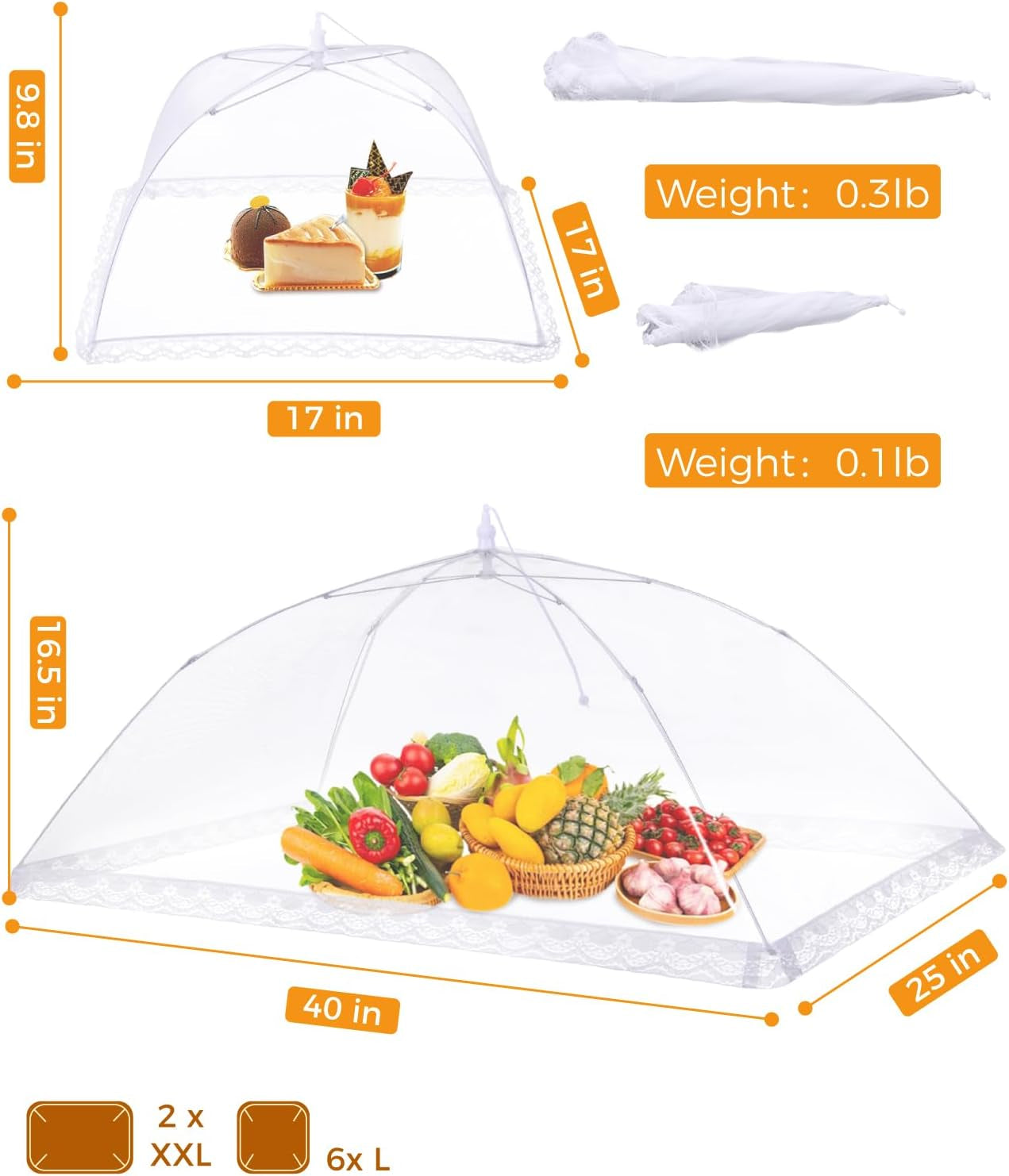 food-covers-for-outdoors-2-extra-large-40x25-6-large-17x17-pop-up-mesh-food-tents-collapsible-reusable-bug-proof-nets-for-picnics-bbqs-camping-stainless-steel-frame