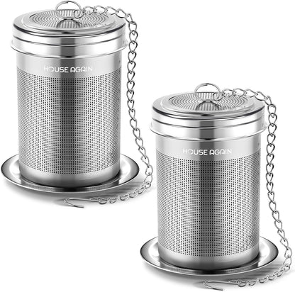 Tea Infuser, Extra Fine Mesh Tea Infusers for Loose Tea, 18/8 Stainless Steel Tea Strainer with Extended Chain Hook, Tea Steeper for Brew Tea, Spices & Seasonings Small × 21