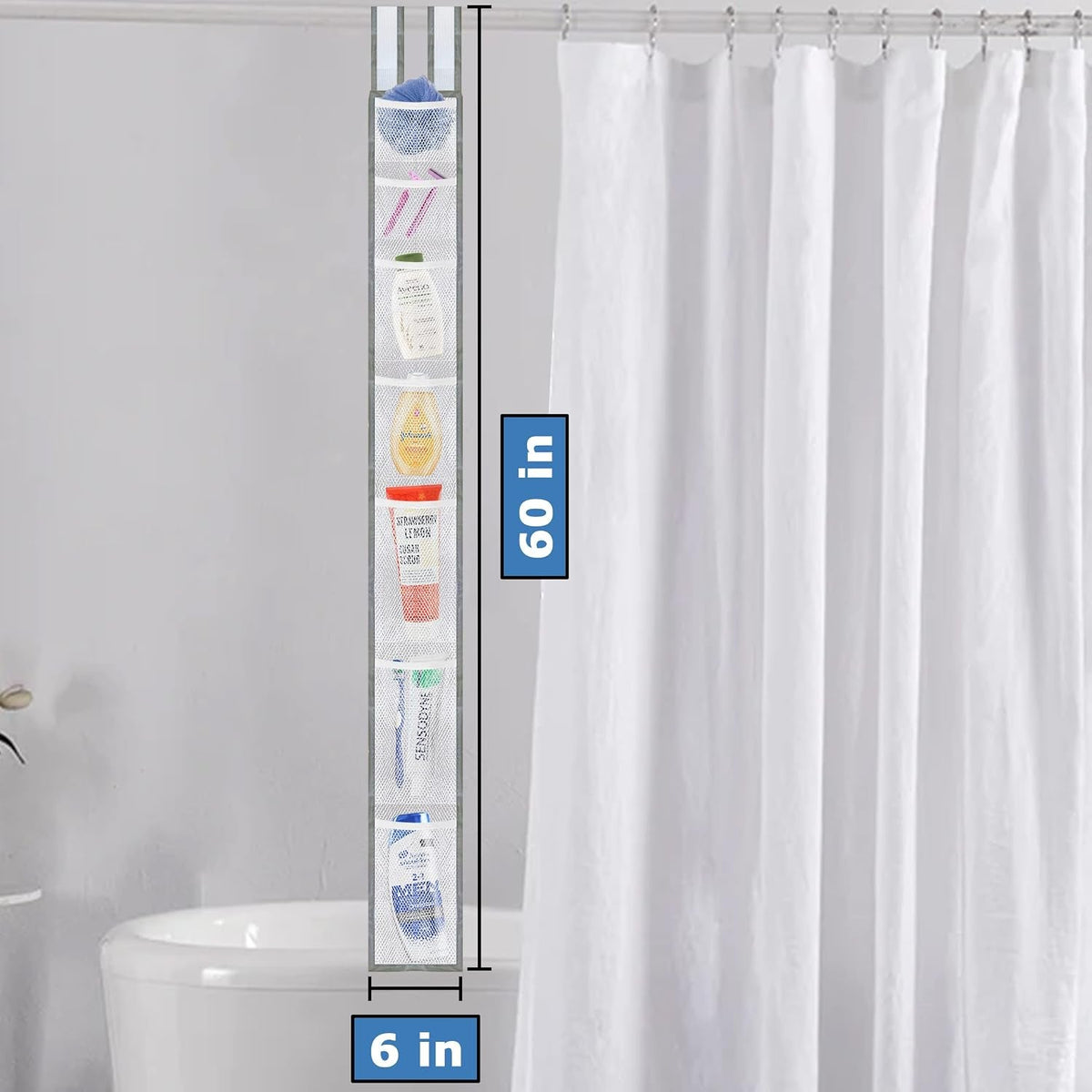 hanging-mesh-shower-caddy-7-pockets-quick-dry-60-x-6-in-white