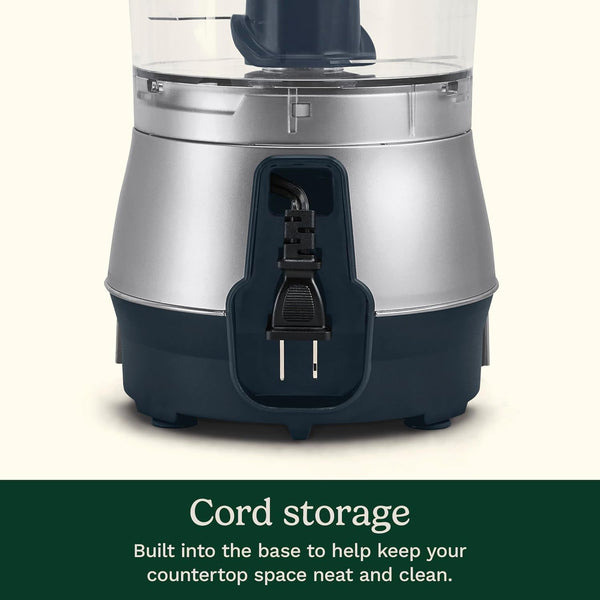 5‑Cup Chop & Shred Food Processor, Compact Food Chopper, Easy‑Store Design, Silver FP-57