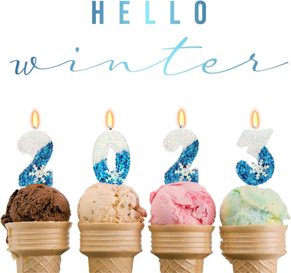 Snowflake Number 3 Candle Frozen Birthday Party Decorations4