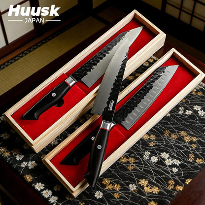 Gyuto Chef Knife - Japanese High Carbon Steel VG10 Core Ebony Grip 8"8
