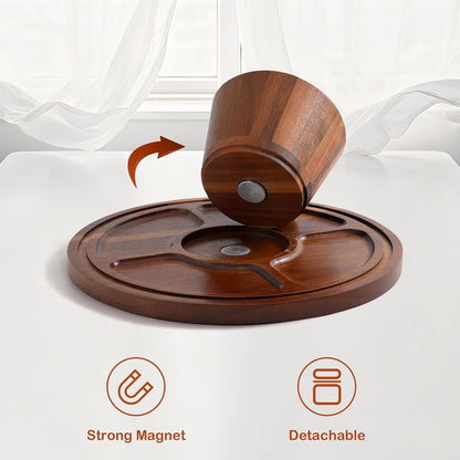 Acacia Wood Cake Stand with Glass Lid–12" Magnetic Base for Parties&Kitchen3