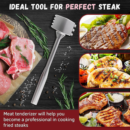 Meat Tenderizer 1 Pcs Aluminium Mallet Dual-Sided - Tenderizer Tool Kitchen Pounder - Home Hammer for Tenderizing Ice Steak Stainless Veal & Chicken Safe Beater 13094799