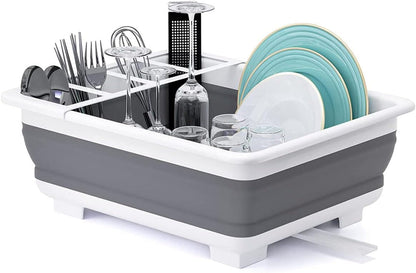 Collapsible Dish Drying Rack Portable Dinnerware Drainer Organizer for Kitchen RV Campers Travel Trailer Space Saving Kitchen Storage Tray1