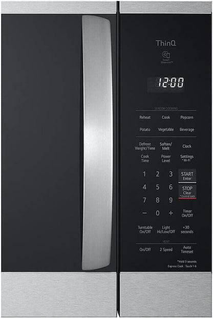 1.8 Cu. Ft. 30 In. W Smart over the Range Microwave Oven with Easyclean in Printproof Stainless Steel 1000-Watt4