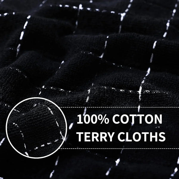 100% Cotton Terry Bulk Kitchen Towels, 10 Pack, Black | Ultra Soft and Absorbent Dish Towels for Kitchen, Suitable for Drying and Washing Dishes2