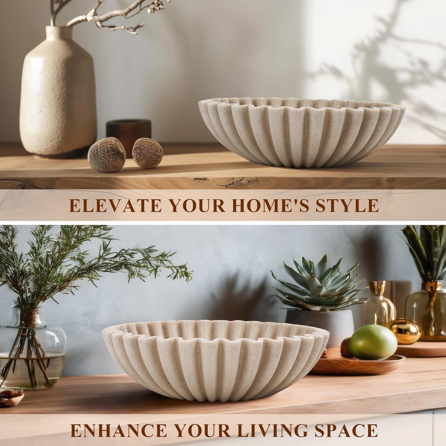 large-decorative-bowl-modern-handicraft-bowls-for-home-decor-fruit-bowl-for-kitchen-counter-ruffle-decor-stylish-key-bowl-for-entry-table-artificial-stone-beige