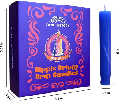 Hippie Drippy Drip Candles - Pack of 11 Dripping Taper Candles - Wine Bottle Melting Candles (Hippie Rainbow)7