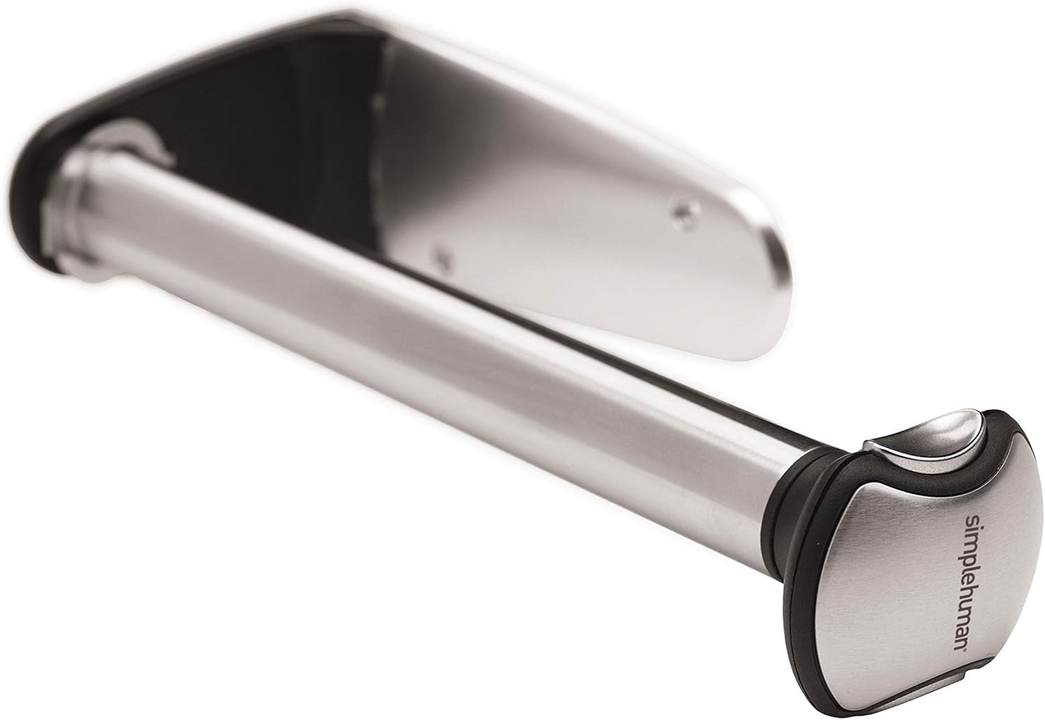 simplehuman-wall-mount-paper-towel-holder-under-cabinet-or-wall-mounted-rack-horizontal-or-vertical-install-one-handed-tear-with-tension-spring-quick-release-knob-brushed-stainless-steel