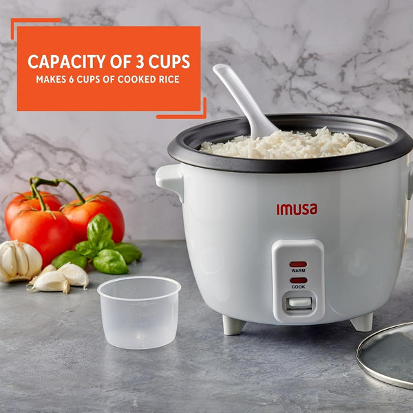 3 Cup Electric Ceramic Rice Cooker, White | for Rice Quinoa Oatmeal Stew, Compact for Dorms Rvs Small Kitchens4