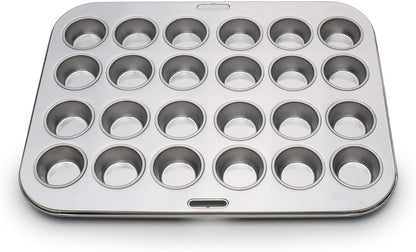 Stainless Steel Mini Muffin & Cupcake Pan, 24 Mini Cups Baking Pan | Mini Cupcakes & Muffins | Dishwasher Safe | No Coatings | Baking Essential | Durable | Consistent Results | Rust Resistant3