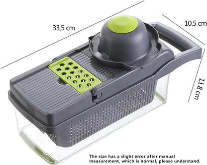 Vegetable Cutter Slicer with Drain Basket Potato Peeler Carrot Grater Kitchen Tool Set(16 in 1)6