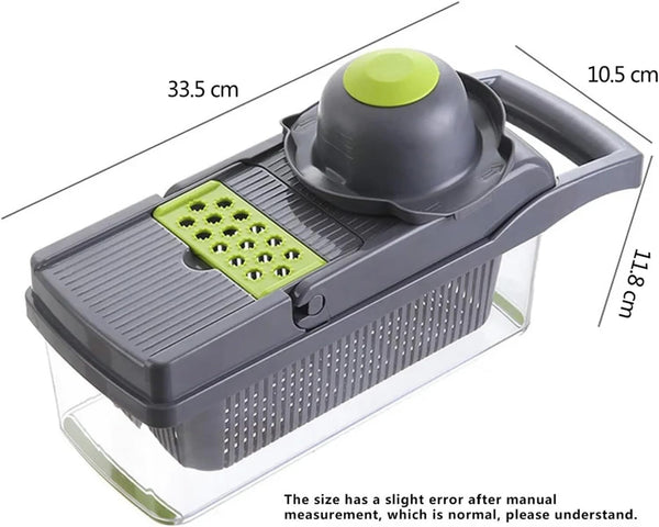 Vegetable Cutter Slicer with Drain Basket Potato Peeler Carrot Grater Kitchen Tool Set(16 in 1)6