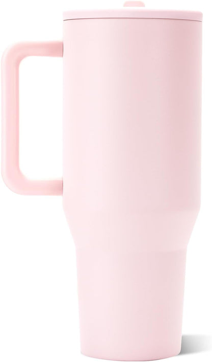 Traveler 40Oz, Insulated Tumbler with Handle & Straw, Pink Sand | Triple Wall Insulated, Flip Straw Lid, Leak-Resistant, Stainless Steel, Cup Holder Friendly, Bpa-Free, Dishwasher Safe2
