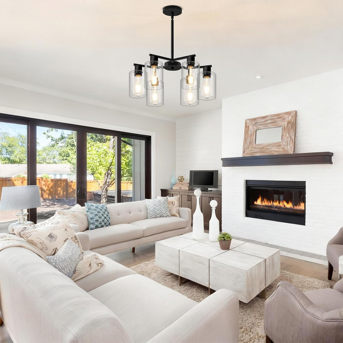 6-light-modern-chandelier-chandeliers-with-clear-glass-shade-black