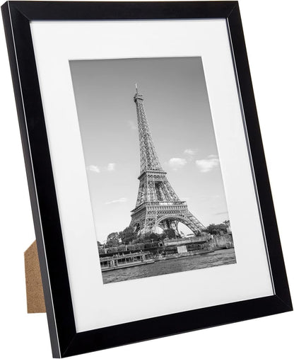 8X10 Picture Frame Set of 10, Display Pictures 5X7 with Mat or 8X10 Without, Multi Photo Frames Collage for Wall or Tabletop Display, Black3