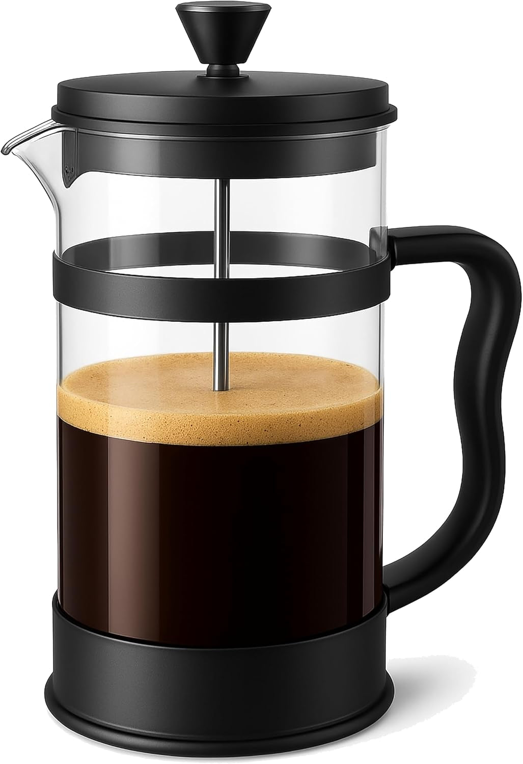 borosilicate-glass-french-press-coffee-maker-34-oz-black-heat-resistant-cafetiere-tea-maker-thickened-glass-coffee-press-for-travel-and-camping