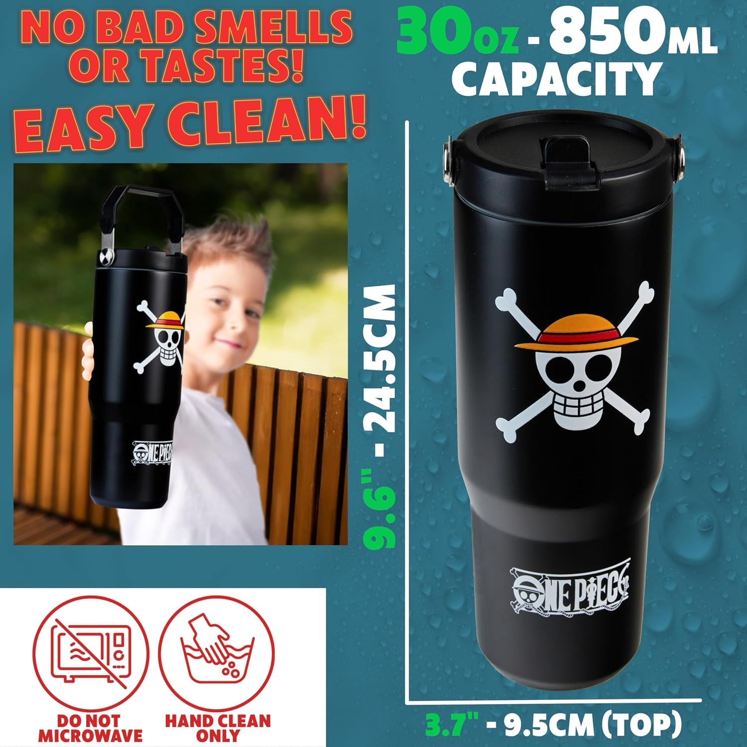 one-piece-tumbler-with-straw-30oz-kids-teens-insulated-cup-with-lid-handle-travel-mug-cups-with-lids-for-school-sports-anime-gifts-for-kids-black-one-piece