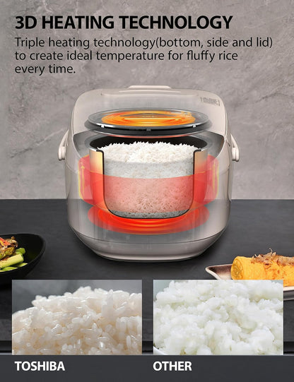 Rice Cooker 6 Cup Uncooked – Japanese Rice Cooker with Fuzzy Logic Technology, 7 Cooking Functions, Digital Display, 2 Delay Timers and Auto Keep Warm, Non-Stick Inner Pot, White | Japanese Style, White. 7 Cooking Functions, Digital Display, 2 Delay Timers, Auto Keep Warm, Non-Stick Inner Pot3