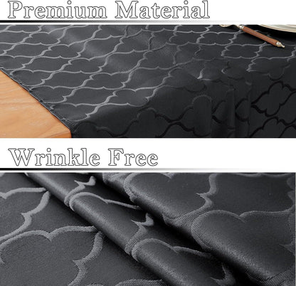 Black Tablecloth Rectangle, Jacquard, 52" X 70"7
