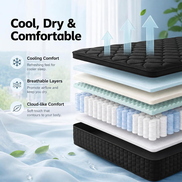 14 Inch Full Size Mattress, Hybrid Memory Foam Mattress8
