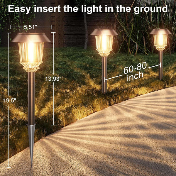 Solar Pathway Lights Outdoor, 6 Pack Solar Light Outdoor Waterproof8
