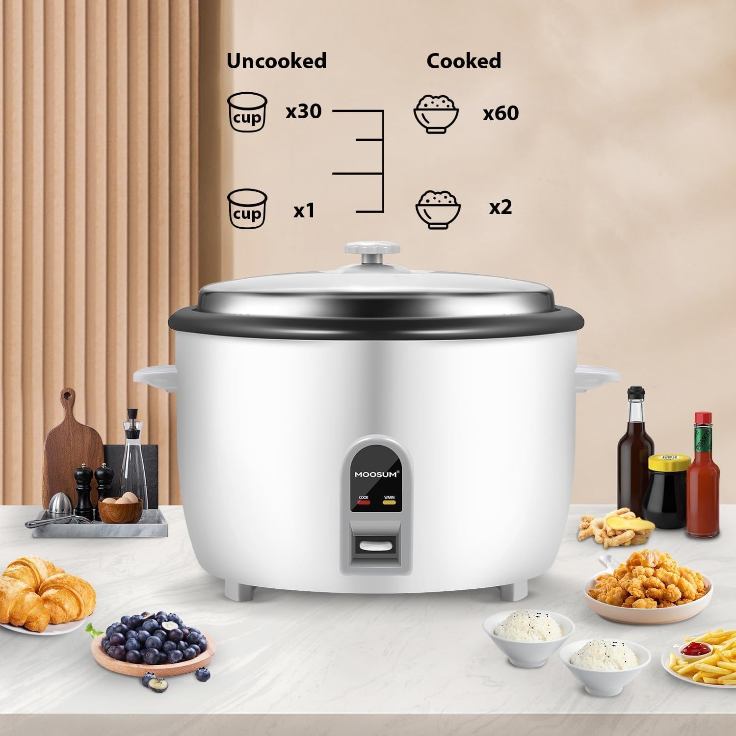 commercial-rice-cooker-large-capacity-30-cup-uncooked-60-cup-cooked-with-one-touch-operation-and-12-hour-keep-warm-easy-to-use-and-clean-1600w-white