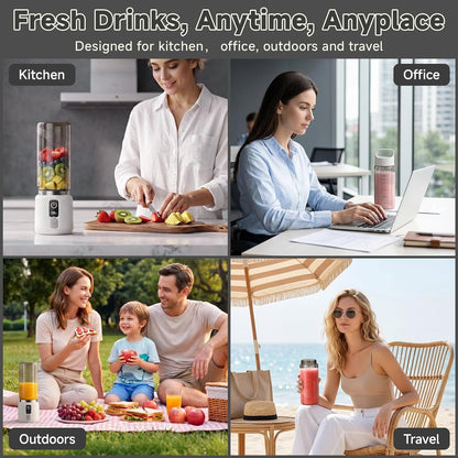 Portable Blender, Smoothie Blender with LED Display, 17 Oz, White | 8 Blades, LED Display, USB-C Charging, Blender for Smoothie, Shake and Protein, Cordless, Perfect for Home, Travel, Office7
