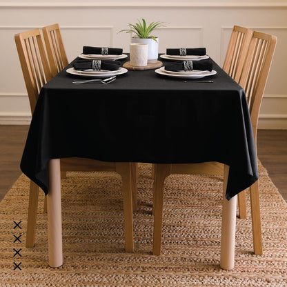 Cotton Tablecloth Rectangular 56"X84" Jet Black5