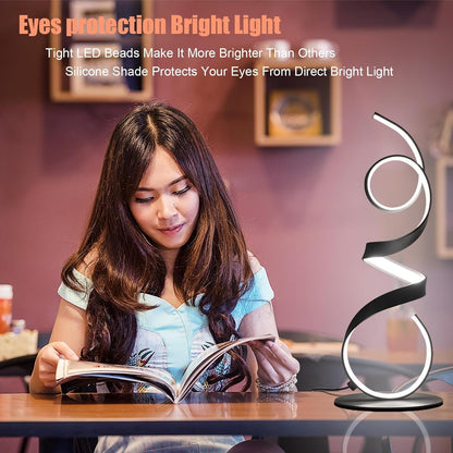 20W 3 Colors Remote Control Dimmable LED Art Table Lamp 21.4 Inch with Touch Switch for Living Room,Bedroom (Black)5