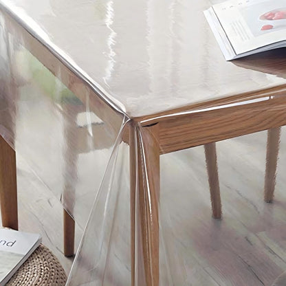 Clear Plastic Table Cover Protector Waterproof Tablecloth 54X78 Inch | Vinyl PVC Rectangle Table Cloth, Oil Spill Proof Wipe Clean, for Dining Tables, Parties & Camping, Crystal Clear6