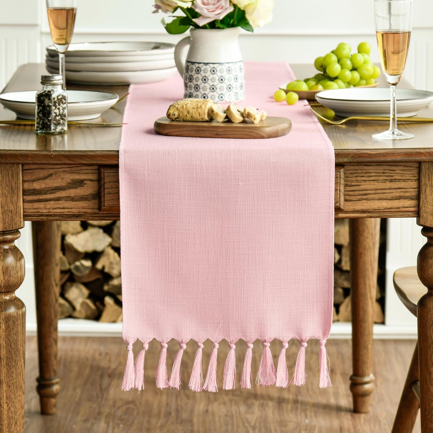 blush-pink-tassel-table-runner-linen-blend-rustic-farmhouse-style-kitchen-table-decoration-holiday-wedding-party-dinning-decor-13x48-inch
