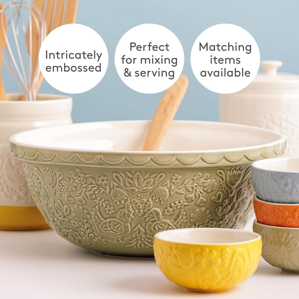 home-to-roost-mixing-bowl-29cm-earthenware-bowl-with-embossed-hen-cockerel-design-4l-capacity-classic-bakeware-for-dough-pastry-cake-mixing-dishwasher-freezer-safe