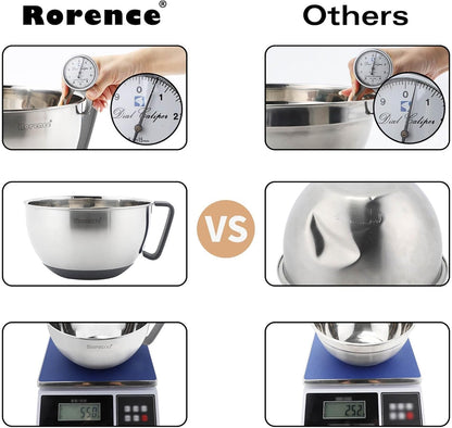 Stainless Steel Mixing Bowls Set with Lids,1.5,3 & 5 Qt,Gray5