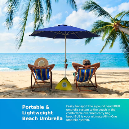 ALL-IN-ONE BEACH UMBRELLA SYSTEM. Includes ULTRA Base (Compliant with the ASTM F3681-24 Beach Umbrella Safety Standard). (Deep Ocean Blue)9