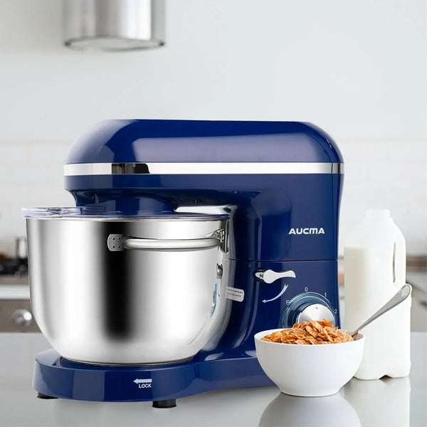 Stand Mixer,6.5-Qt 660W 6-Speed Tilt-Head Food Mixer, Kitchen Electric Mixer with Dough Hook, Wire Whip & Beater (Royal Blue, 6.5QT)5