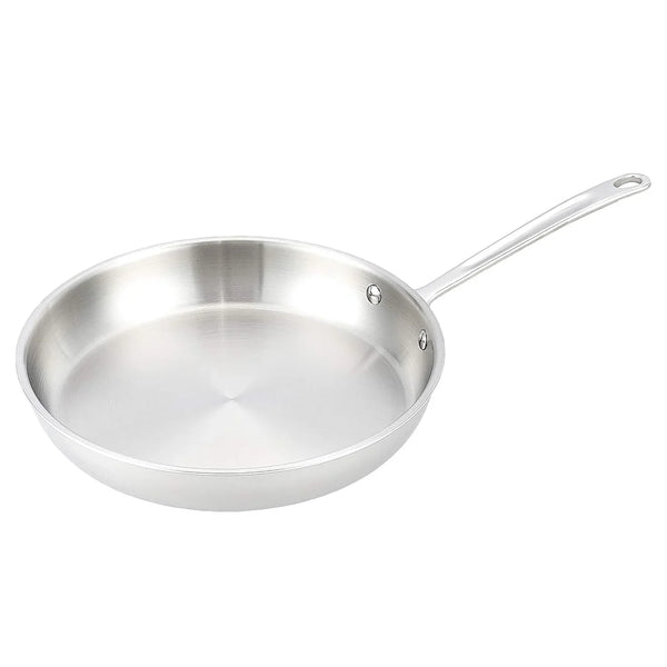 Tri-Ply Stainless Steel Fry Pan, 12 Inch, Silver, Evenly Distributes Heat, Sturdy Handle1