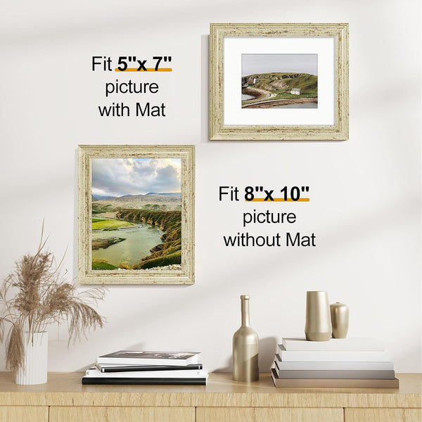 8X10 Picture Frames Set of 2, Vintage Photo Frames, Green Gold3