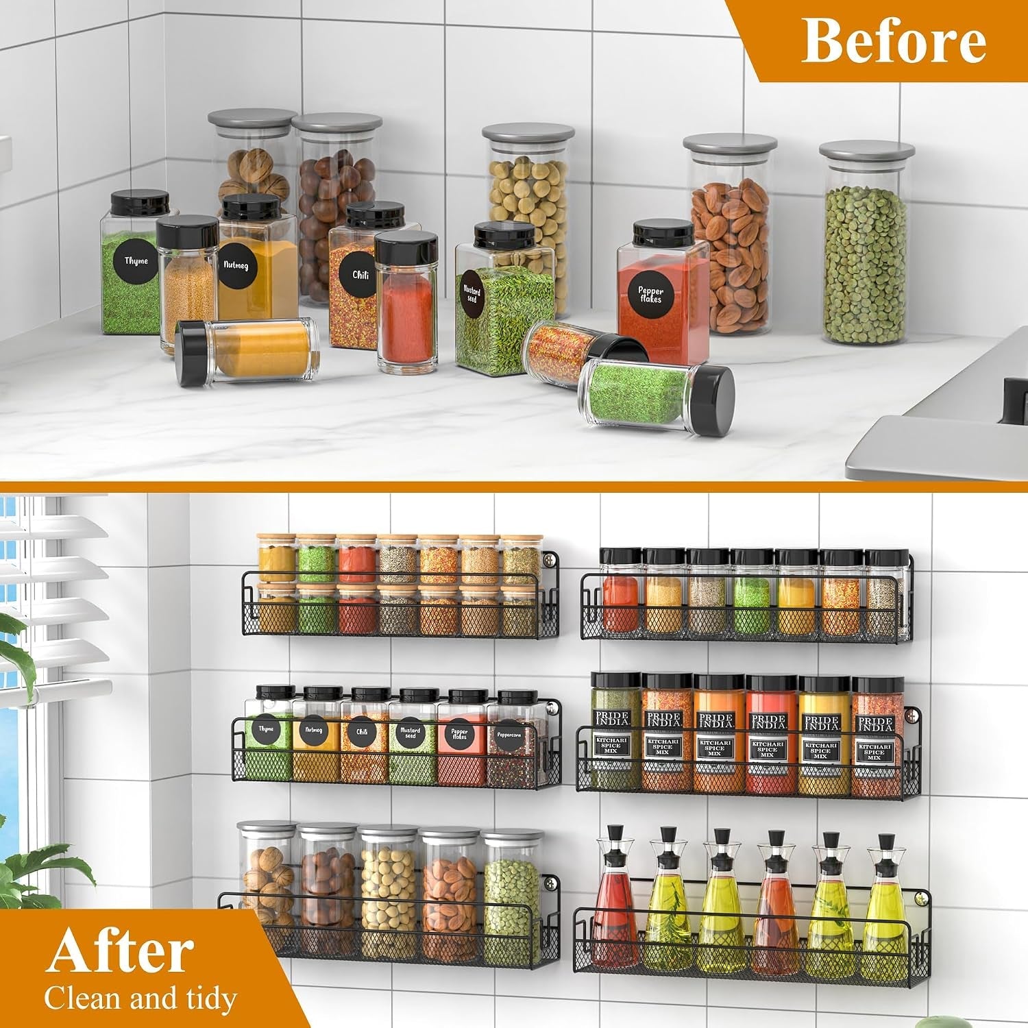 wall-mounted-spice-rack-organizer-pantry-door-organizer-hanging-storage-baskets-metal-spice-shelf-for-kitchen-cabinet-3-depth-sizes-hold-large-jars-to-nail-polish-bottles-6-pack