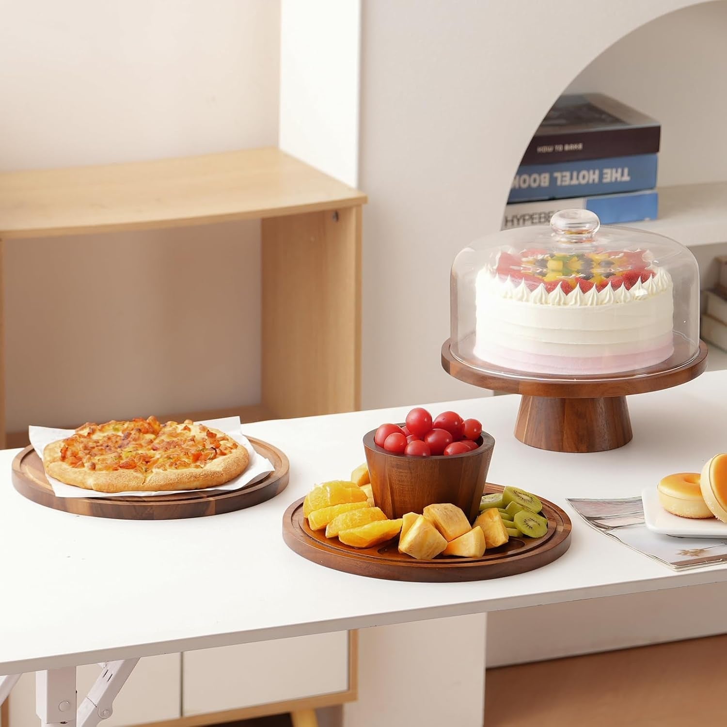 acacia-wood-cake-stand-with-glass-lid-12-magnetic-base-for-parties-kitchen