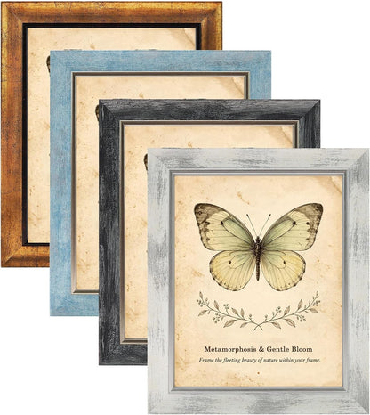 8X10 Picture Frames Set of 4,Rustic Retro Photo Frame(Mix Color)1