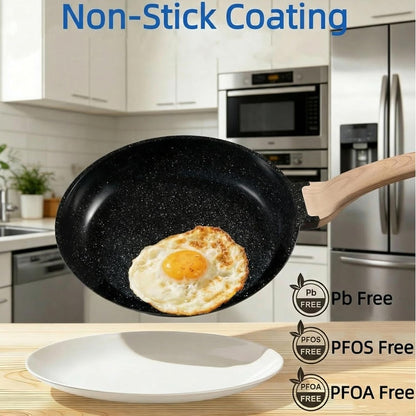 25Pcs Ceramic Cookware Set, Nonstick & Non-Toxic Healthy Pots and Pans, Heat-Resistant Handles, Induction Cookware Sets with Frying Pans, Black5