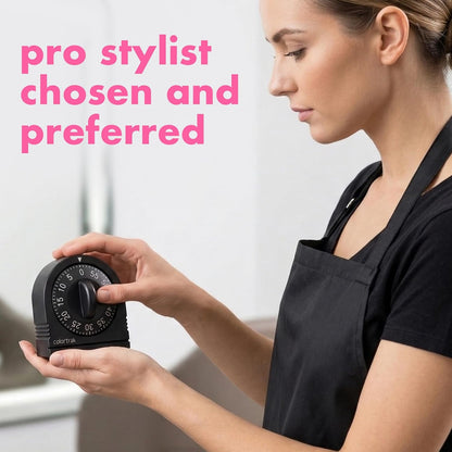 60 Minute Wind up Timer, No Batteries Required, Black | Mechanical Visual Countdown for Salon Color Processing, Chemical Services, Tanning, Kitchen & Kids Activities8