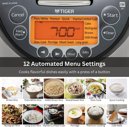 Jkt D10U 5.5 Cup Ih Rice Cooker 12 Menu, Ceramic Pot (Silver) | 12 Cooking Settings5