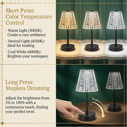 Black Cordless Lamps Rechargeable Set of 2,Small Battery Operated Table Lamp Wireless,Mini Table Lamp for Restaurant Dining Tabletop/Kitchen Counter Top/Bathroom Shower/Plugless Touch Lamp Decorative4