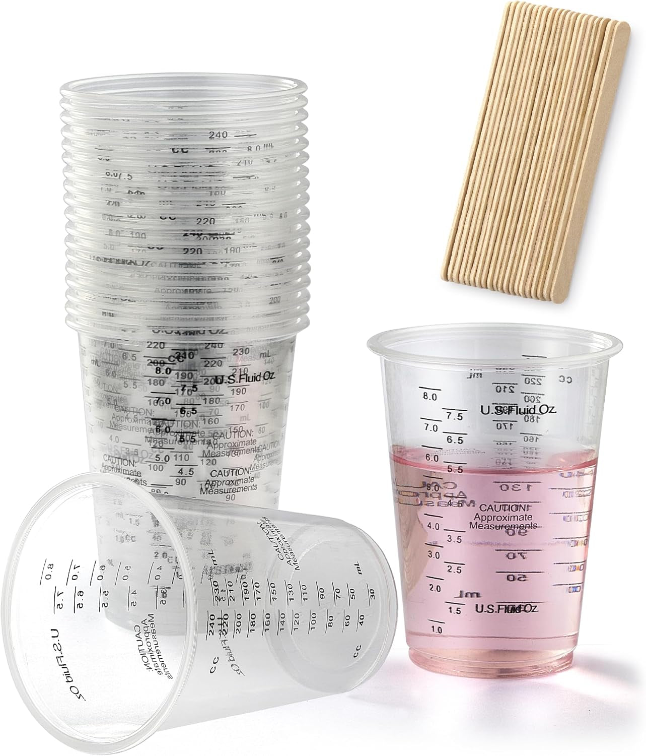 20pcs-8oz-graduated-clear-plastic-measuring-mixing-cups-with-20pcs-wooden-stirring-sticks-for-mixing-paint-pigments-epoxy-resins