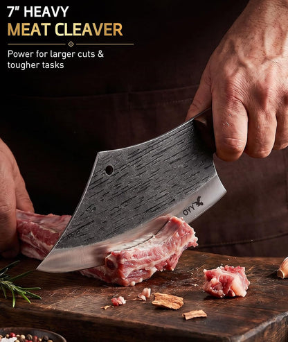 2PCS Kitchen Knife Set, Heavy Duty Meat Cleaver Chef Knife3