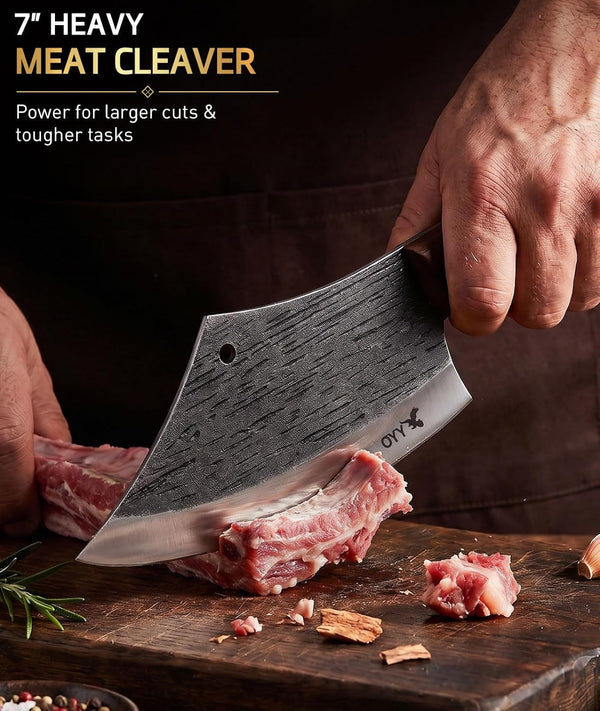 2PCS Kitchen Knife Set, Heavy Duty Meat Cleaver Chef Knife3