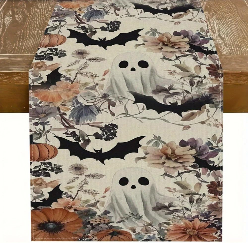 halloween-ghost-pumpkin-bat-table-runner-cute-flower-seasonal-linen-dinning-kitchen-decor-for-holiday-home-party-decoration-13x90-inch